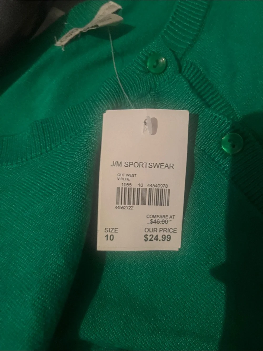 Cato Emerald Green Button-Front Women's Cardigan